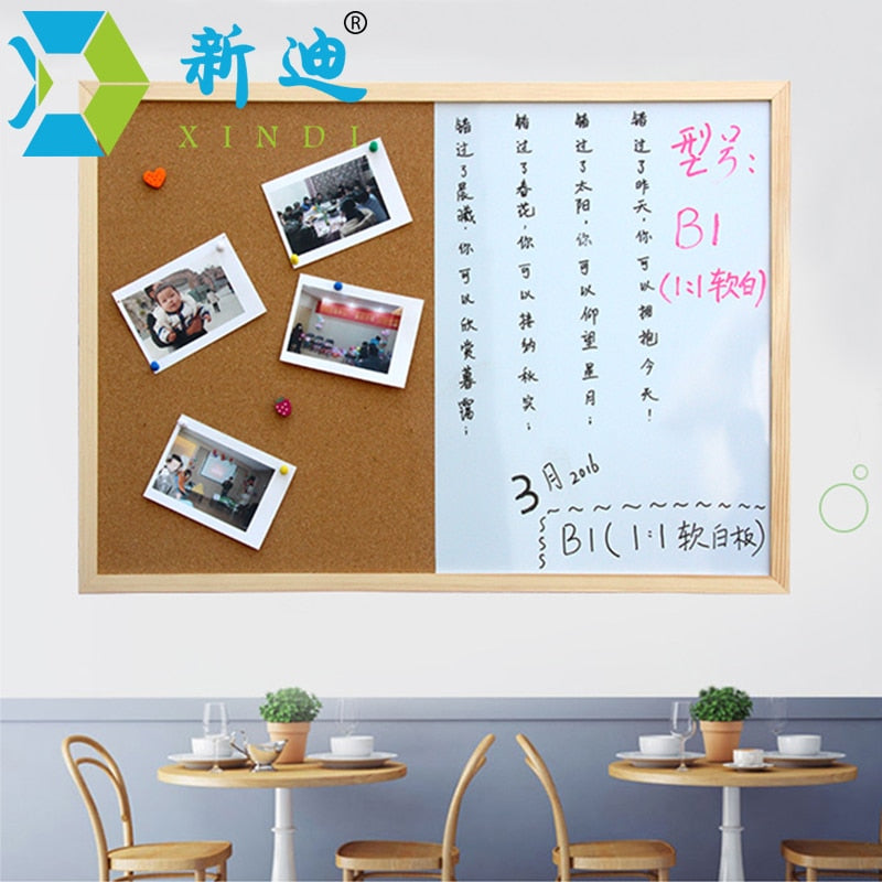 Cork Board and Magnetic Whiteboard Combo 30 x 40 cm by HitMyNeed