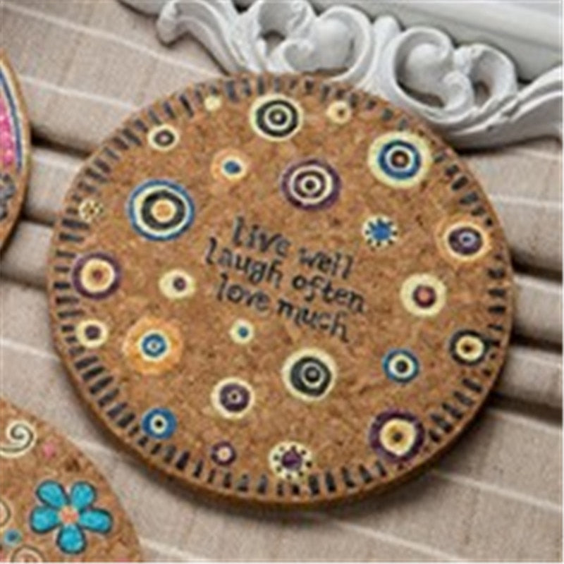 Cork Coasters Drink Mats Set of 4 by HitMyNeed