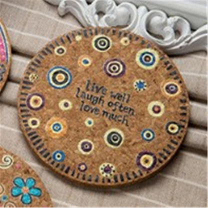 Cork Coasters Drink Mats Set of 4 by HitMyNeed