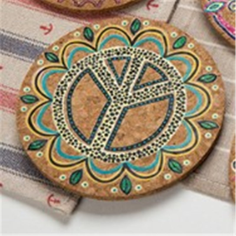 Cork Coasters Drink Mats Set of 4 by HitMyNeed