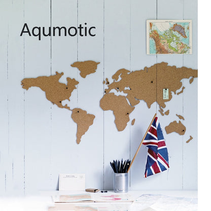 Cork World Map Pin Board Wall Sticker 100 x 45.8cm by HitMyNeed