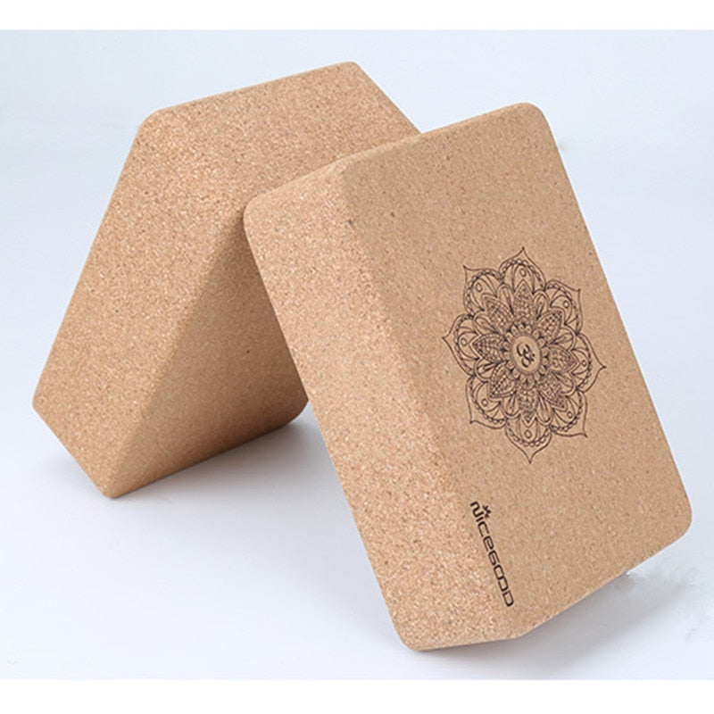 Cork Yoga Blocks Set of 2 - Non-Slip Support Bricks by HitMyNeed