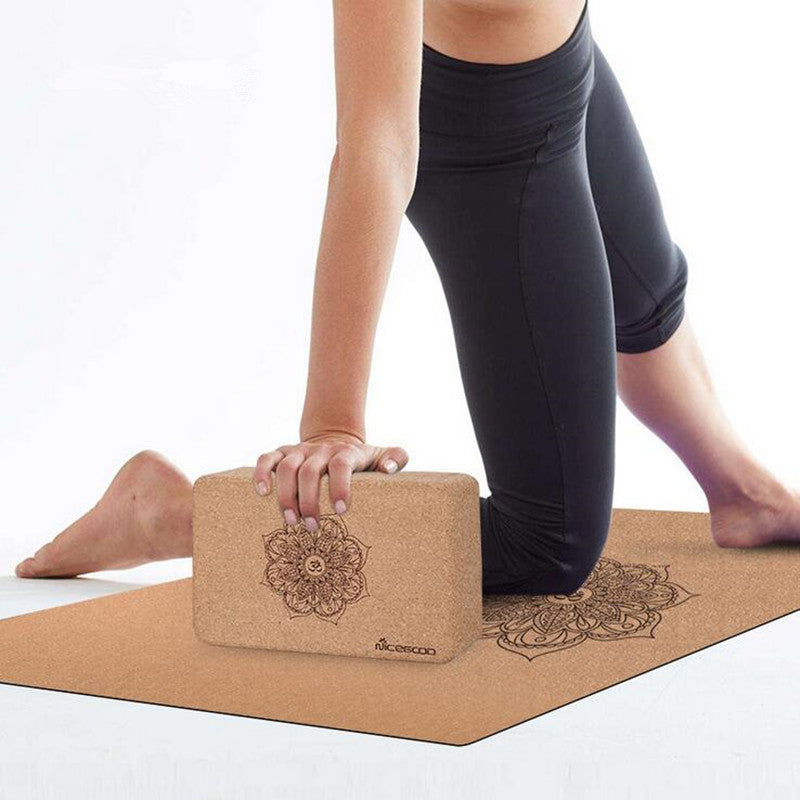 Cork Yoga Blocks Set of 2 - Non-Slip Support Bricks by HitMyNeed