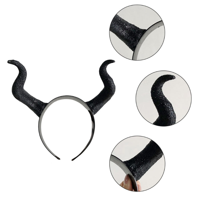 Cosplay Black Demon Horns Headband by HitMyNeed