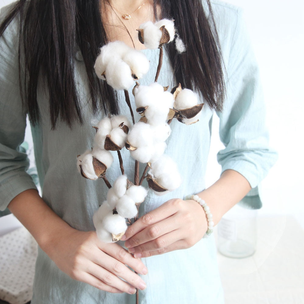 Cotton Artificial Flower Stem Home & Event Decor by HitMyNeed