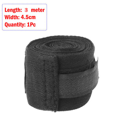 Cotton Boxing Hand Wraps 3m with Thumb Loop black-1pc by HitMyNeed