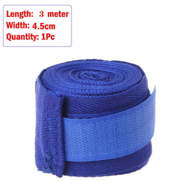 Cotton Boxing Hand Wraps 3m with Thumb Loop blue-1pc by HitMyNeed