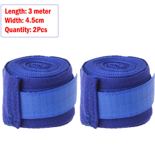 Cotton Boxing Hand Wraps 3m with Thumb Loop blue-2pc by HitMyNeed