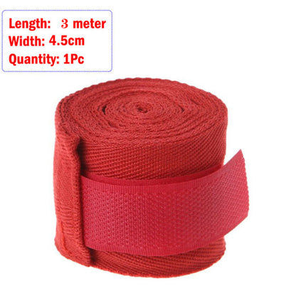 Cotton Boxing Hand Wraps 3m with Thumb Loop red-1pc by HitMyNeed