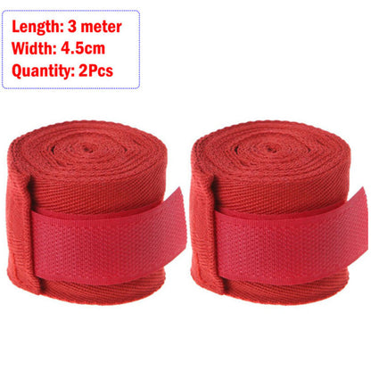 Cotton Boxing Hand Wraps 3m with Thumb Loop red-2pc by HitMyNeed