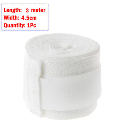 Cotton Boxing Hand Wraps 3m with Thumb Loop white-1pc by HitMyNeed