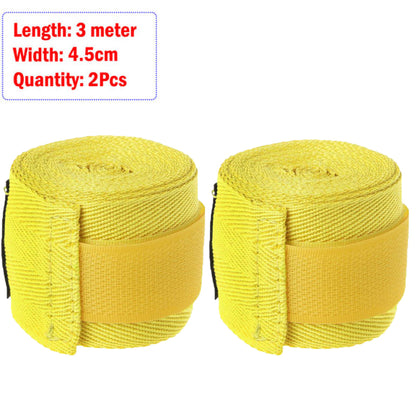 Cotton Boxing Hand Wraps 3m with Thumb Loop yellow-2pc by HitMyNeed