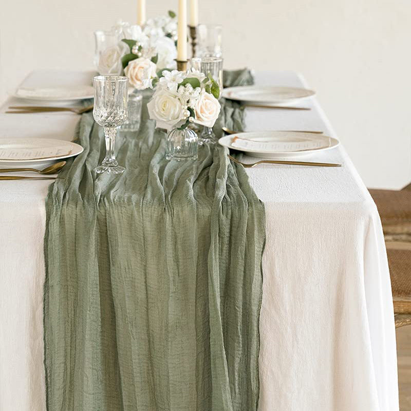 Cotton Cheesecloth Gauze Table Runner by HitMyNeed