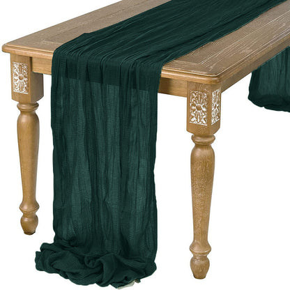 Cotton Cheesecloth Gauze Table Runner 90cmx300cm green by HitMyNeed