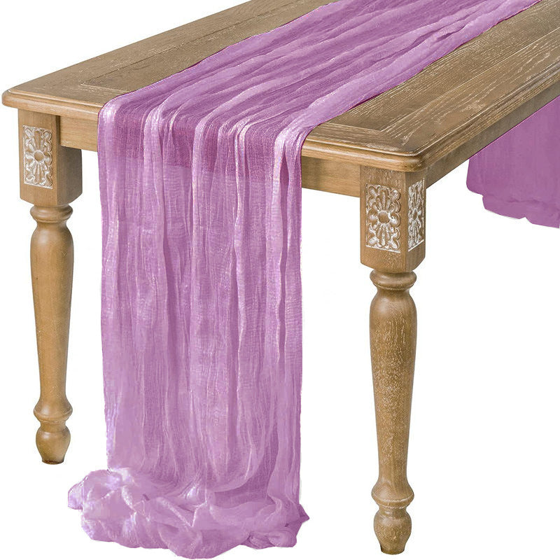 Cotton Cheesecloth Gauze Table Runner 90cmx300cm purple by HitMyNeed