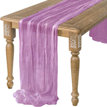 Cotton Cheesecloth Gauze Table Runner 90cmx300cm purple by HitMyNeed