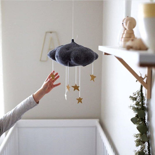 Cotton Cloud & Moon Baby Crib Mobile by HitMyNeed