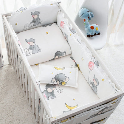 Cotton Crib Bedding Set with Bumpers and Pillow by HitMyNeed