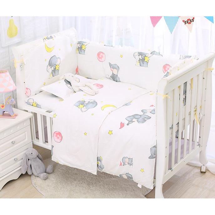 Cotton Crib Bedding Set with Bumpers and Pillow by HitMyNeed