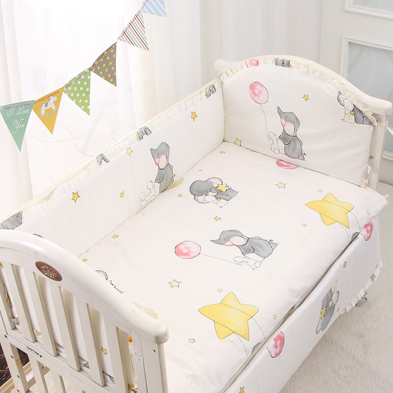 Cotton Crib Bedding Set with Bumpers and Pillow by HitMyNeed