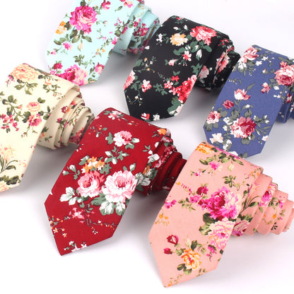Cotton Floral Necktie for Men by HitMyNeed