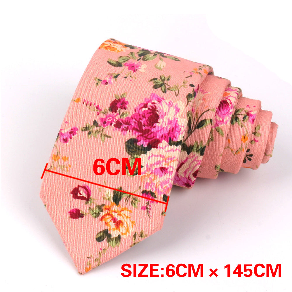 Cotton Floral Necktie for Men by HitMyNeed