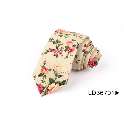 Cotton Floral Necktie for Men ld36701 by HitMyNeed