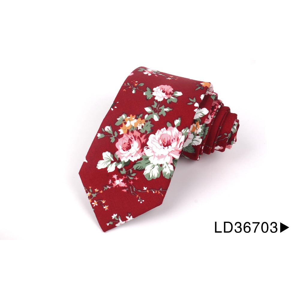 Cotton Floral Necktie for Men ld36703 by HitMyNeed