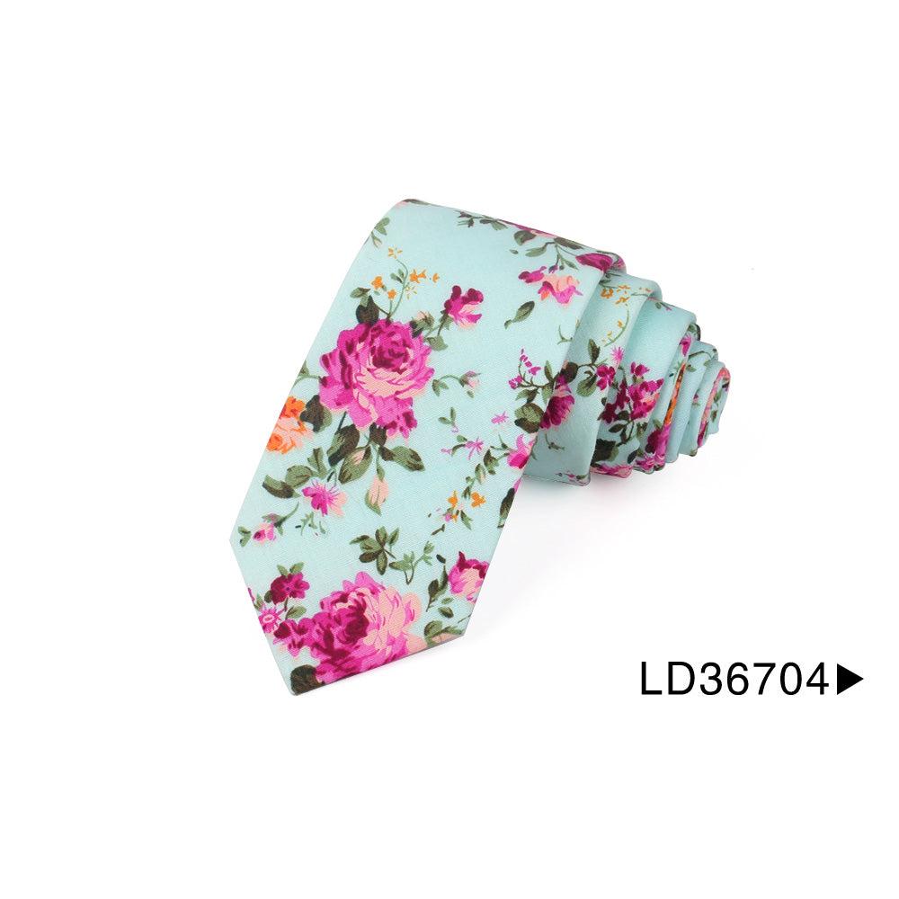 Cotton Floral Necktie for Men ld36704 by HitMyNeed