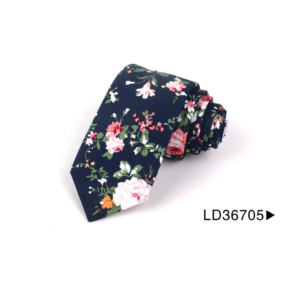 Cotton Floral Necktie for Men ld36705 by HitMyNeed