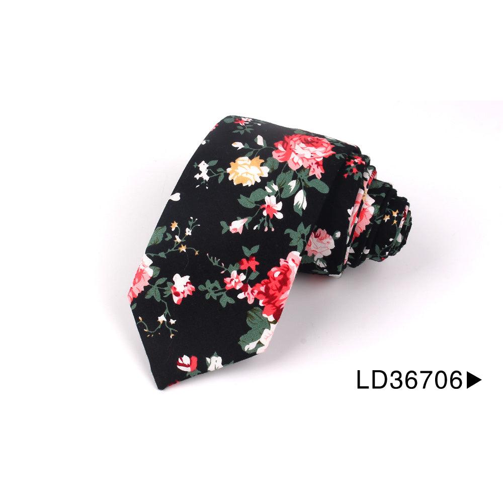 Cotton Floral Necktie for Men ld36706 by HitMyNeed