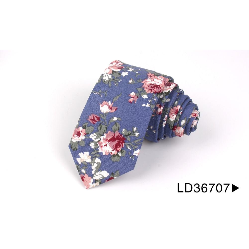 Cotton Floral Necktie for Men ld36707 by HitMyNeed