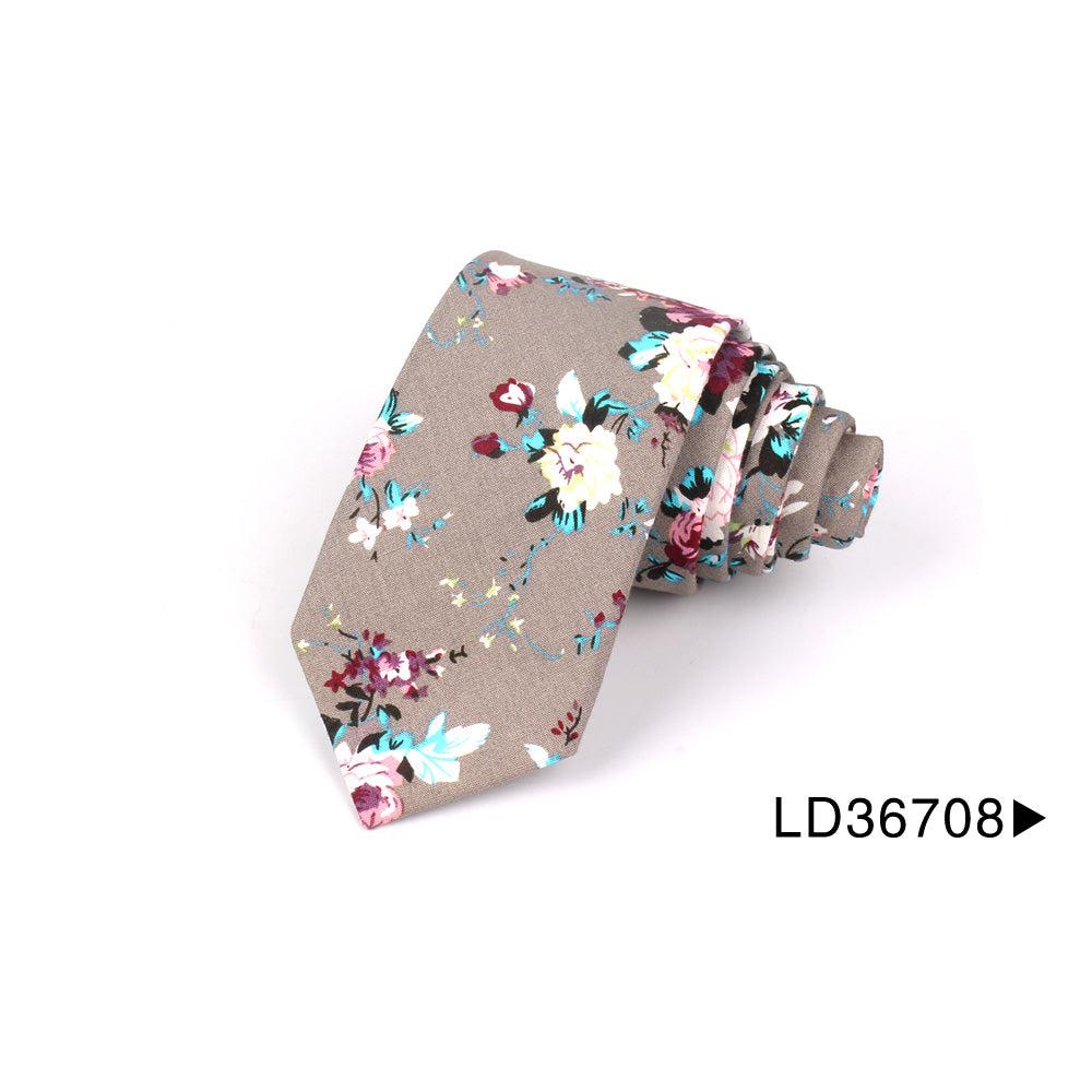 Cotton Floral Necktie for Men ld36708 by HitMyNeed