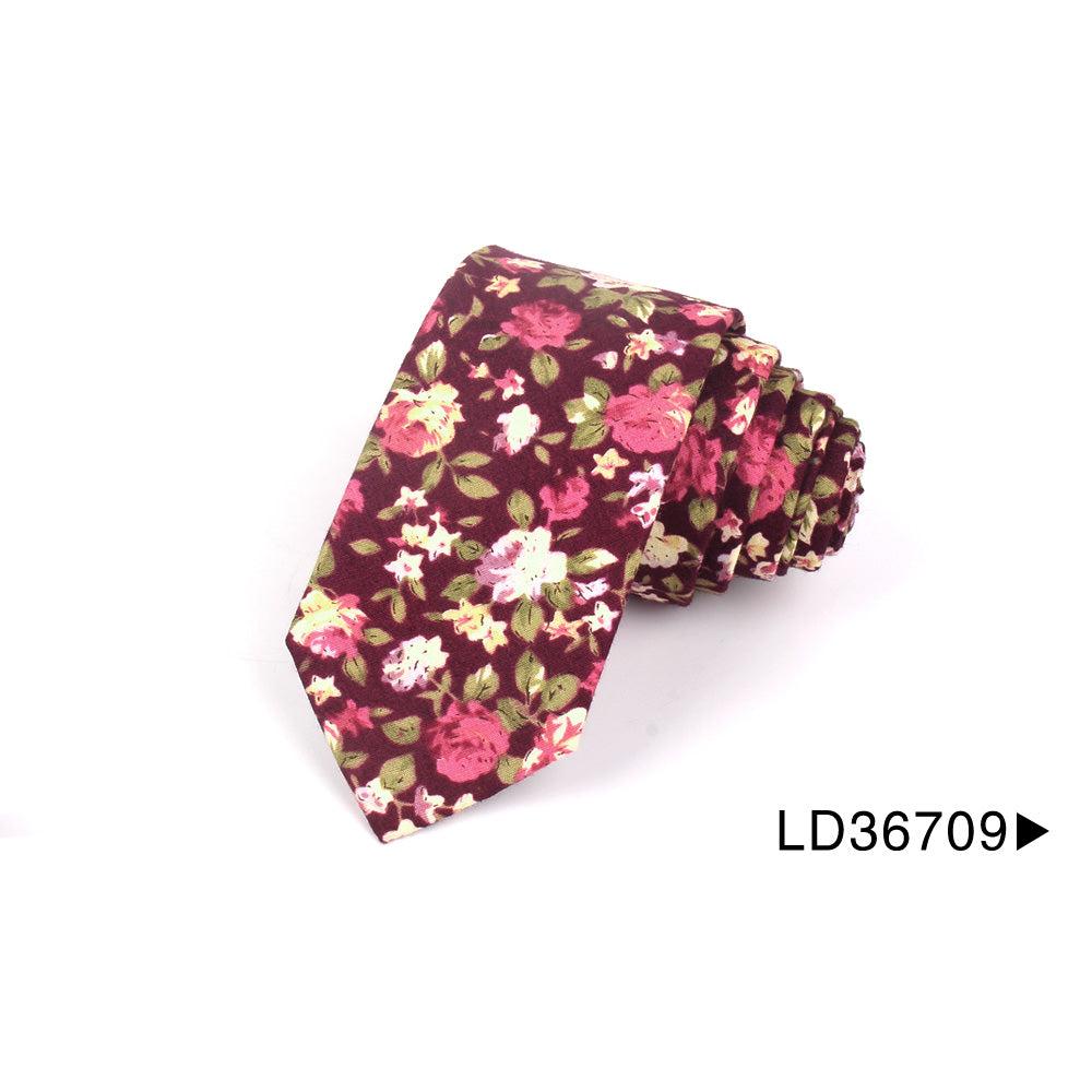 Cotton Floral Necktie for Men ld36709 by HitMyNeed