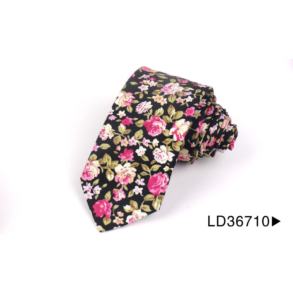 Cotton Floral Necktie for Men ld36710 by HitMyNeed