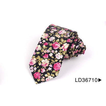 Cotton Floral Necktie for Men ld36710 by HitMyNeed