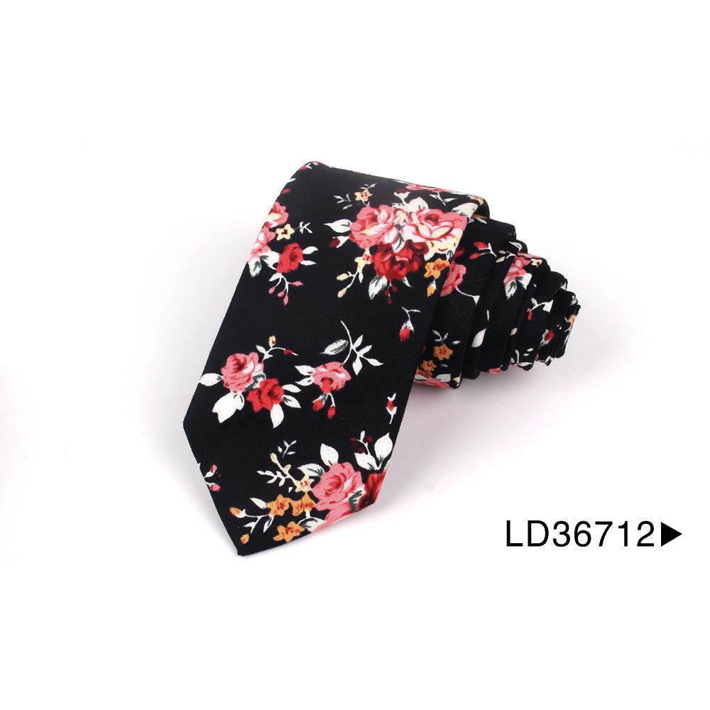 Cotton Floral Necktie for Men ld36712 by HitMyNeed