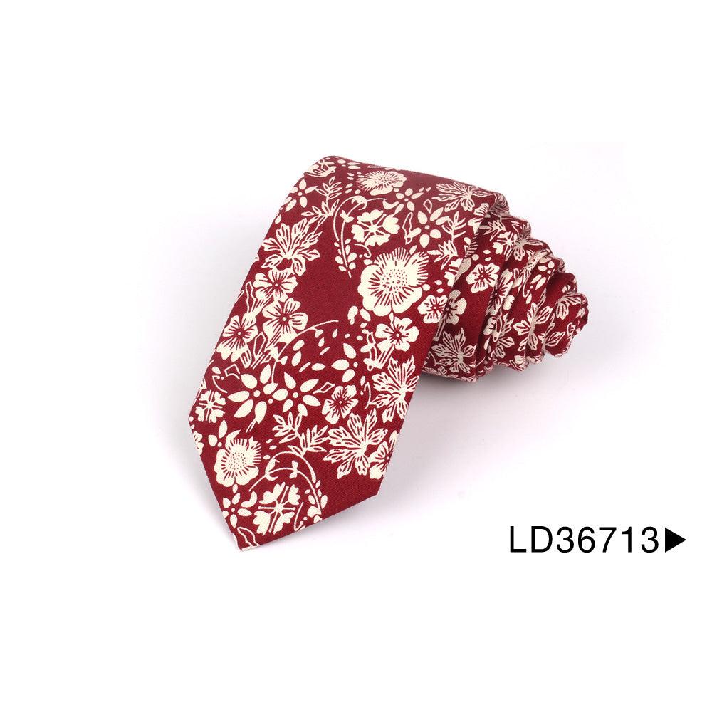 Cotton Floral Necktie for Men ld36713 by HitMyNeed