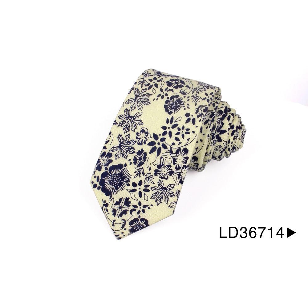 Cotton Floral Necktie for Men ld36714 by HitMyNeed