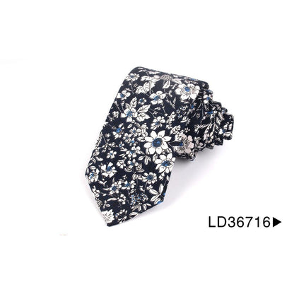 Cotton Floral Necktie for Men ld36716 by HitMyNeed