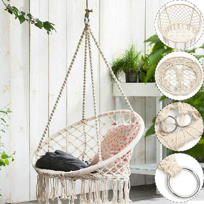 Cotton Hanging Rope Chair Hammock Swing by HitMyNeed