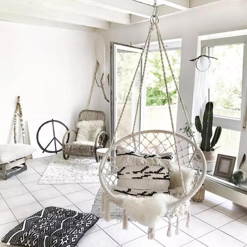 Cotton Hanging Rope Chair Hammock Swing by HitMyNeed