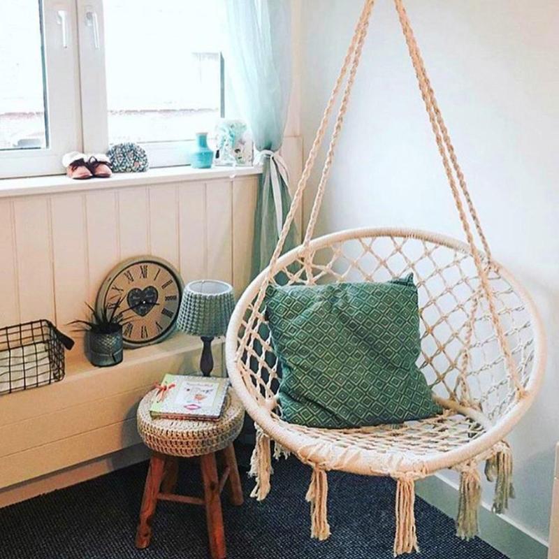 Cotton Hanging Rope Chair Hammock Swing by HitMyNeed