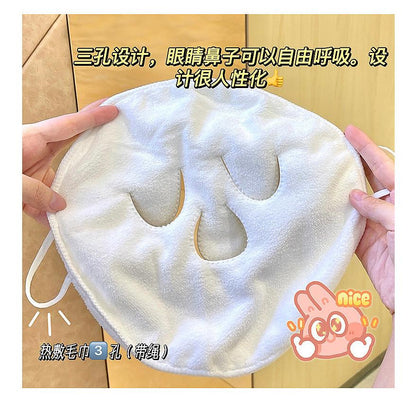 Cotton Hot Compress Towel Face Mask with Ear Straps by HitMyNeed