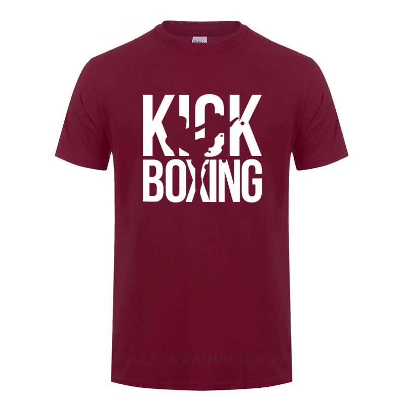 Cotton Kickboxing T-Shirt for Training & Casual Wear burgundy s by HitMyNeed