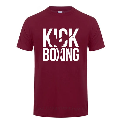 Cotton Kickboxing T-Shirt for Training & Casual Wear burgundy s by HitMyNeed