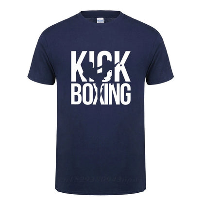Cotton Kickboxing T-Shirt for Training & Casual Wear navy-blue m by HitMyNeed