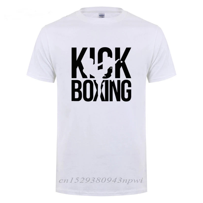 Cotton Kickboxing T-Shirt for Training & Casual Wear white s by HitMyNeed