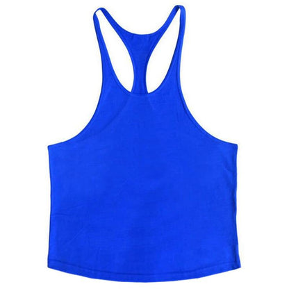 Cotton Men's Gym Stringer Vest for Training blue m by HitMyNeed