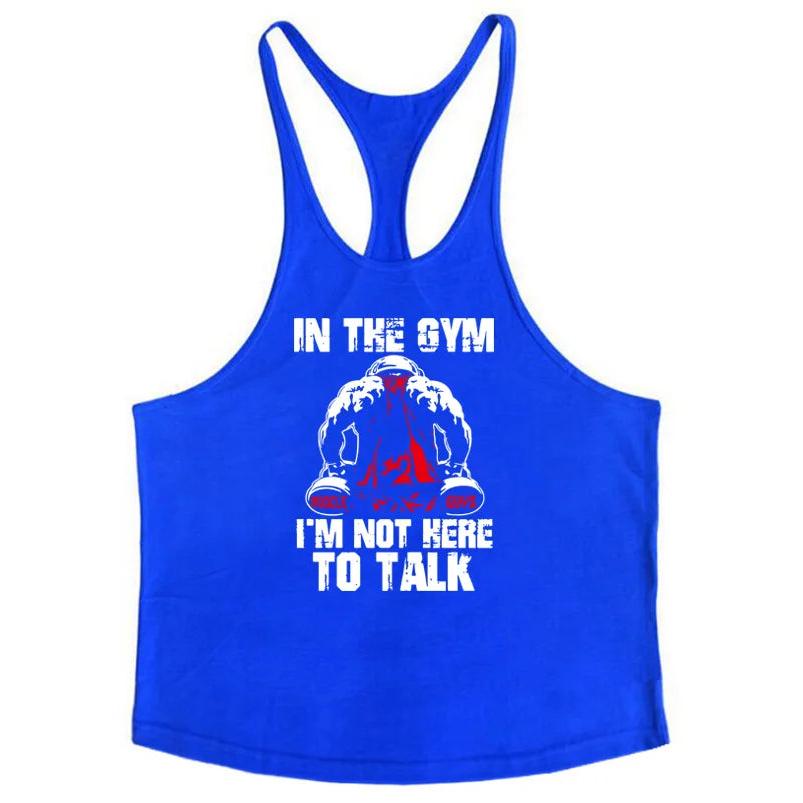 Cotton Men's Gym Stringer Vest for Training blue59 xxl by HitMyNeed